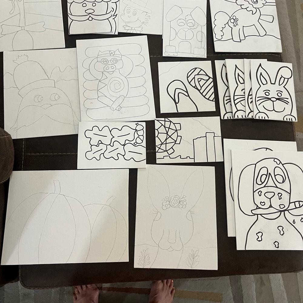 Assorted Canvas Art Outlines